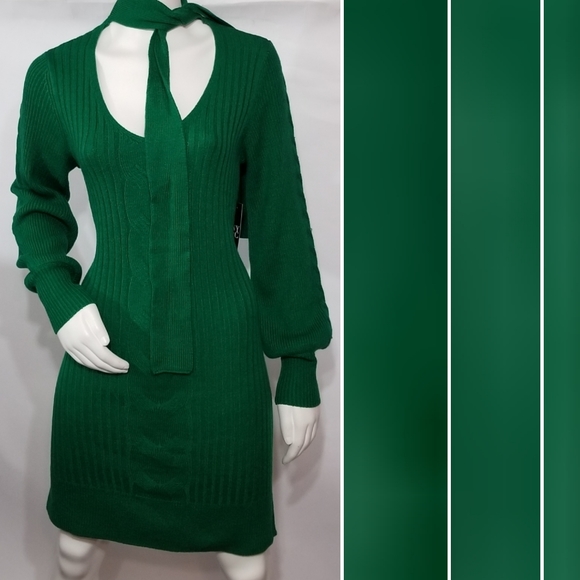 Ribbed Knit Sweater Dress - Picture 1 of 7